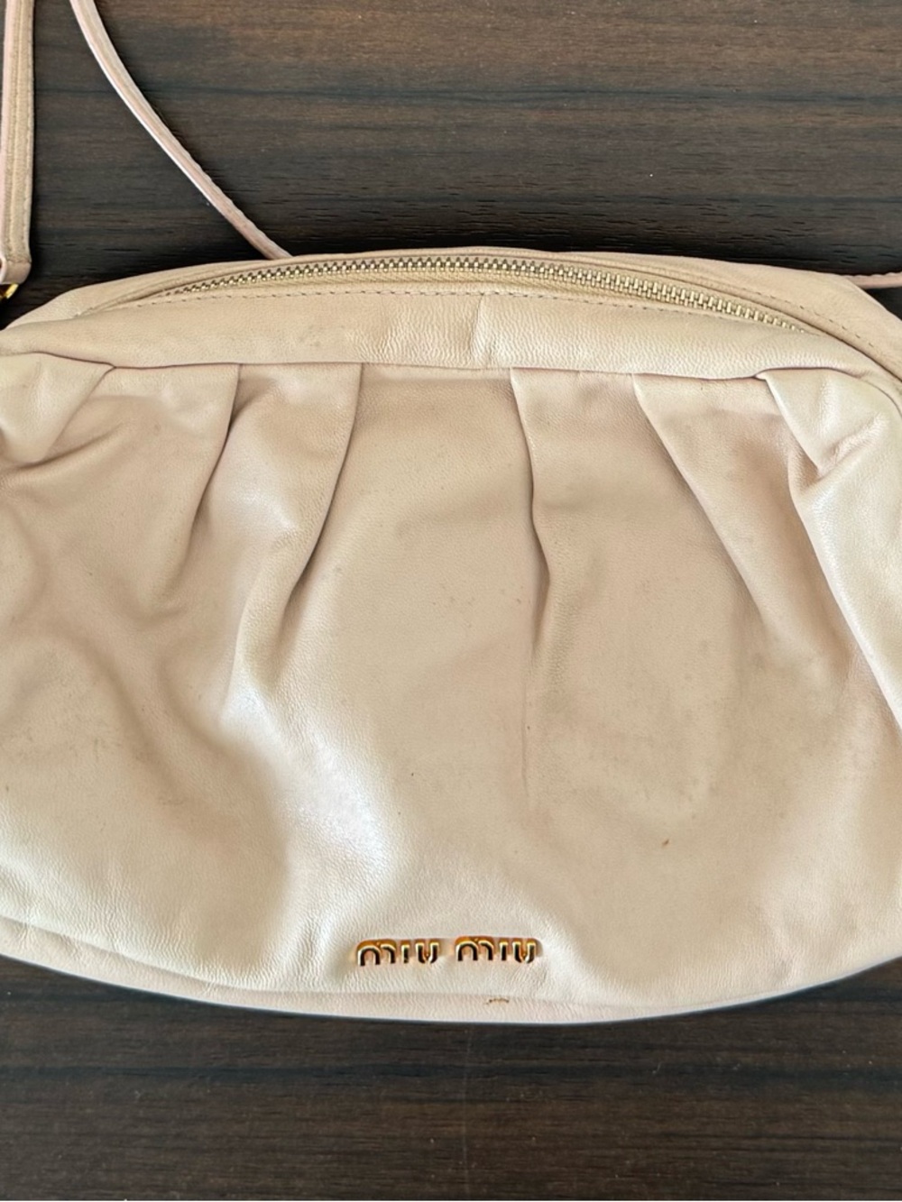 MIU MIU Leather Pleated Crossbody Purse | Gold Hardware | As Is - Picture 15 of 16